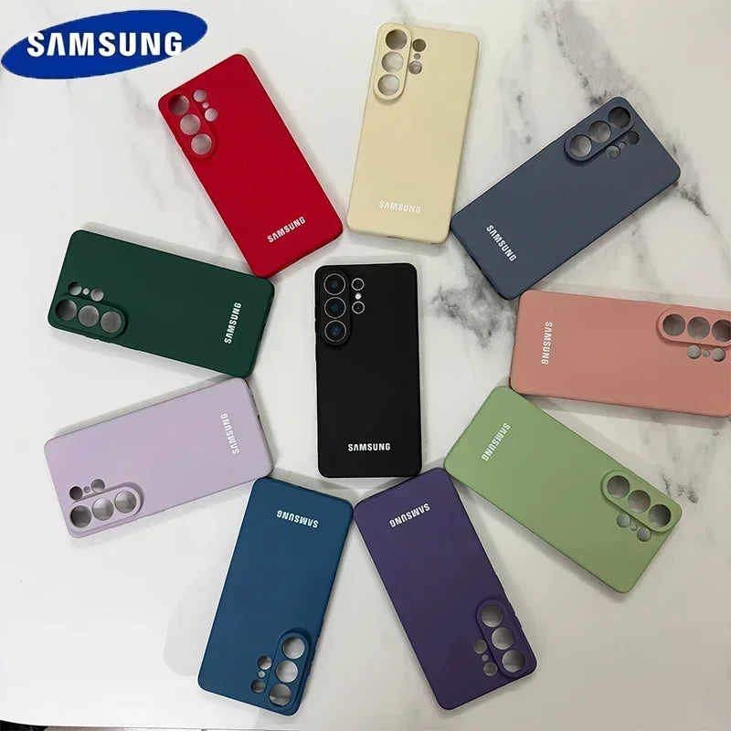 Liquid Silicone Solid Color Phone Case For Samsung Galaxy S26 S25 S24 S23 S22 S21 S20 Ultra +Plus S25 S24 S23 S21 S20 FE Case