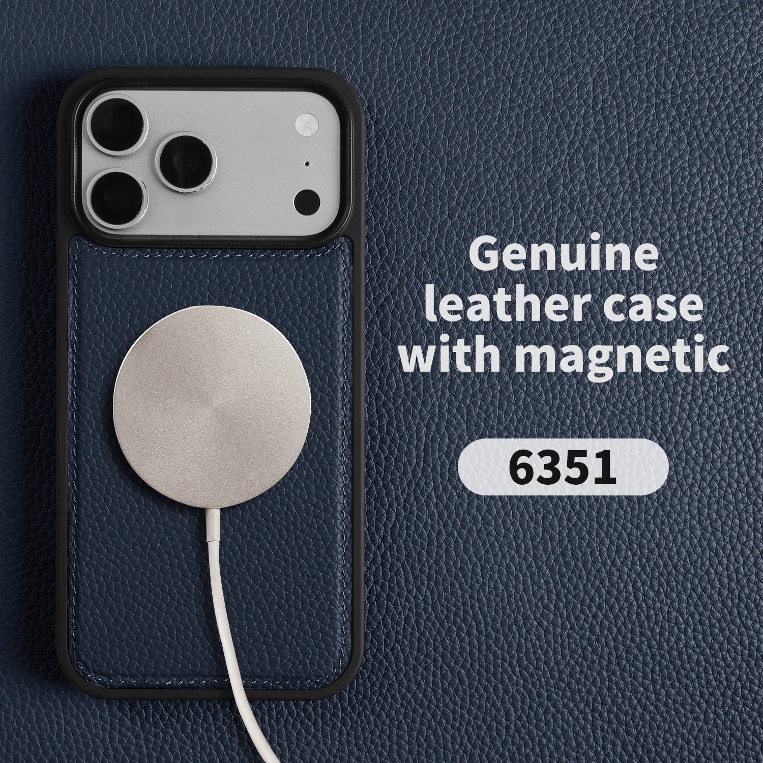 Magnetic Lychee Genuine Leather Case For iphone Air 17e 16e 11 12 13  14 15 16 17 Pro Max Phone Back Cover For Magsafe Case Capa