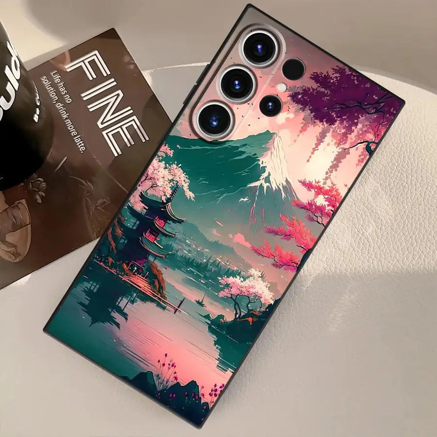 Case for Samsung Galaxy S26 Ultra S25 Plus S10 S9 S24 Note 20 8 9 10 S23 S21 FE S20 Ultra Funda Phone Cover Japanese Aesthetic