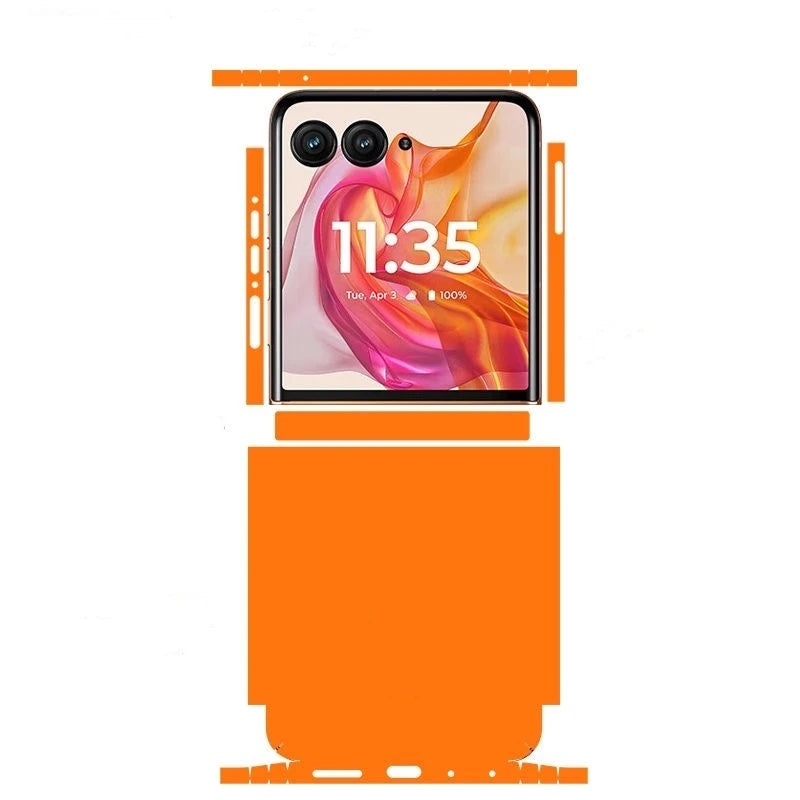 Colorful Anti-Scratch Phone Skin For Motorola Razr 60 50 Ultra Back + Hinge Decal Matte Film For Moto Razr 40 50 Decal Sticker