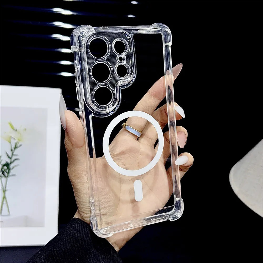 For Magsafe Magnetic Charge Phone Case for Samsung Galaxy S26 S25 S24 S23 S21 S20 FE S22 Note 20 Ultra 10 Plus A55 A56 A57 Cover