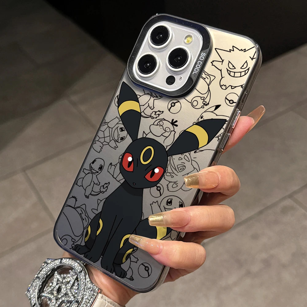 Cartoon Pokemons Umbreons Phone Case for Samsung Galaxy S26 S25 Edge S24 S23 S22 S21 FE S20 Ultra Plus 5G Silver Hard Cover