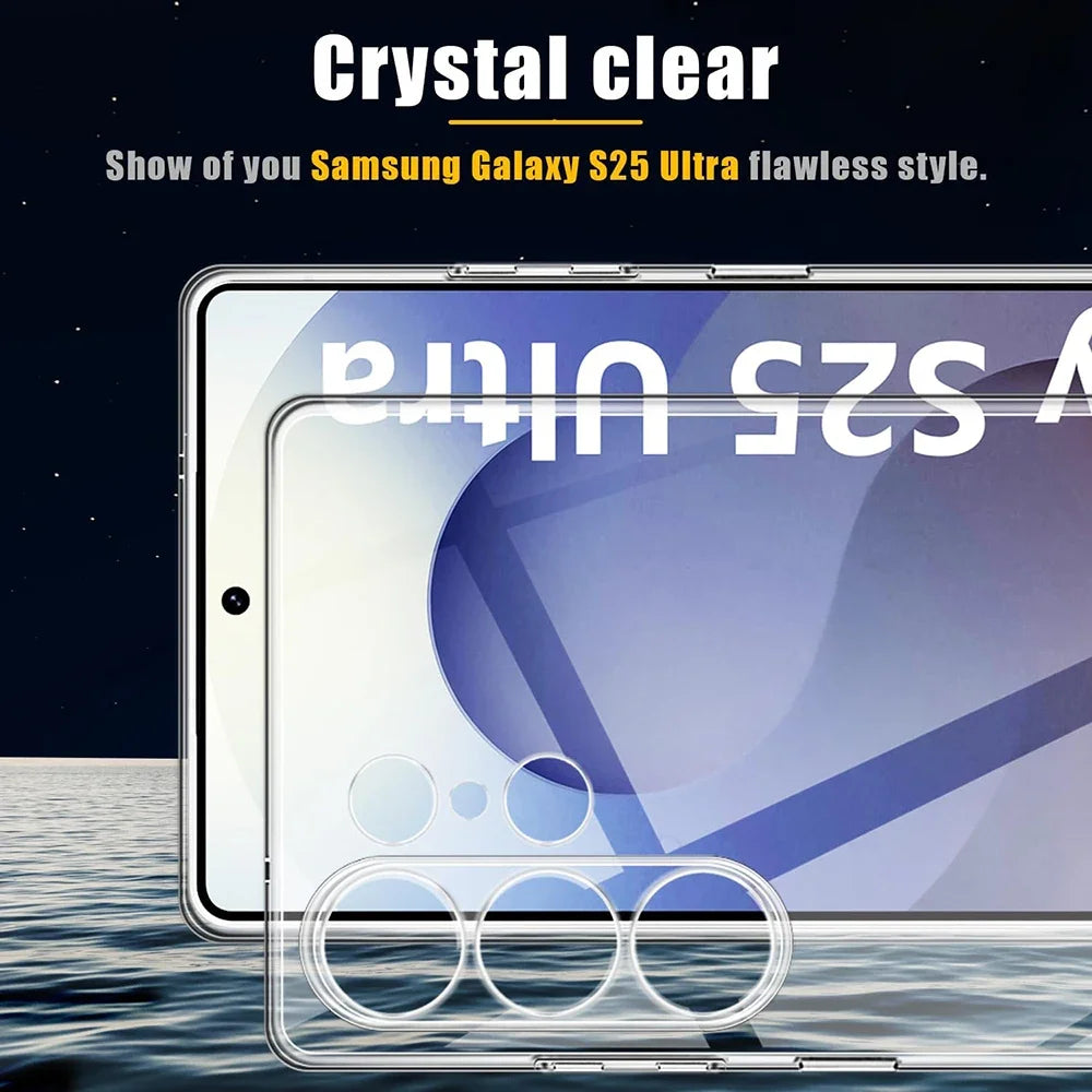 Ultra Thin Transparency Phone CaseS For Samsung S26 Ultra S25 Plus S24 S22 S21 S20 FE S25 Ultra Note 20 10 Soft Protection Cover