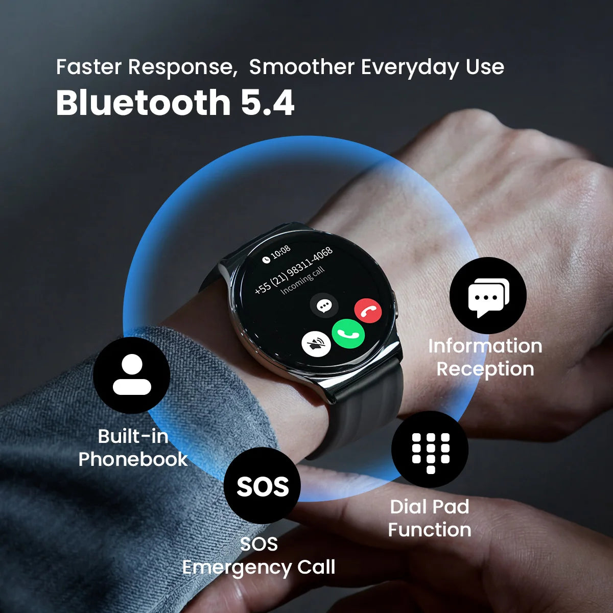 HAYLOU Solar Lite 2 Smartwatch 1.43'' AMOLED Display 24h Health Monitoring 150+ Sports Modes Voice Calling Smart Watch 1ATM