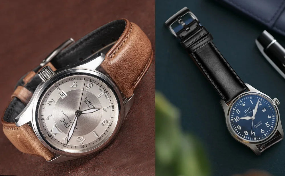 Hemsut Cowhide Leather Watch Bands Quick Release Handmade HORWEEN 100%Genuine Leather Wrist Straps 18mm 19mm 20mm 21mm 22mm
