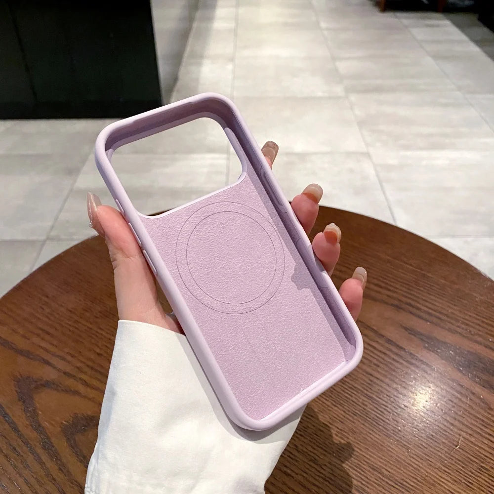 Original Pure Color Liquid Silicone for Magsafe Case For iPhone 17 Pro 17 Pro Max Large Window Skin Feeling Shockproof Cover