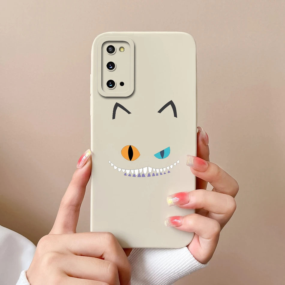 For Samsung S20 FE Plus Ultra Phone Case Funny Camera Protection New Liquid Silicone Cover For Galaxy S20FE S 20 S20Plus Funda