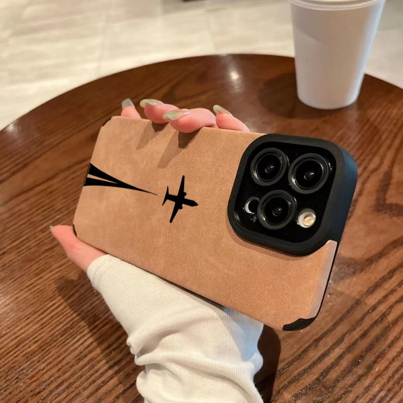 Luxury Matte Leather Silicone Case for iPhone 17 16 15 14 13 12 11 Pro Max 16 Plus X XR XS Max Lens Protection Shockproof Cover