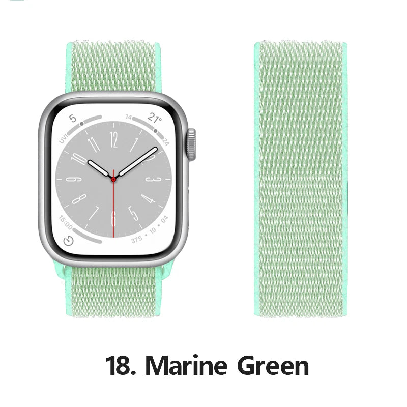 Nylon loop Correa For Apple Watch Bands 45mm 44mm 46mm 40mm 49mm 41mm 42mm Bracelet iWatch Series 12 11 Se 7 8 9 10 ultra 3 4
