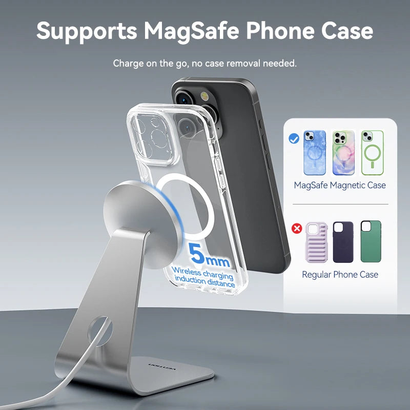 Vention Desktop 15W Magnetic Phone Wireless Charger with 1M Cable For Magsafe iPhone 15 14 13 12 Fast Charging Station Dock