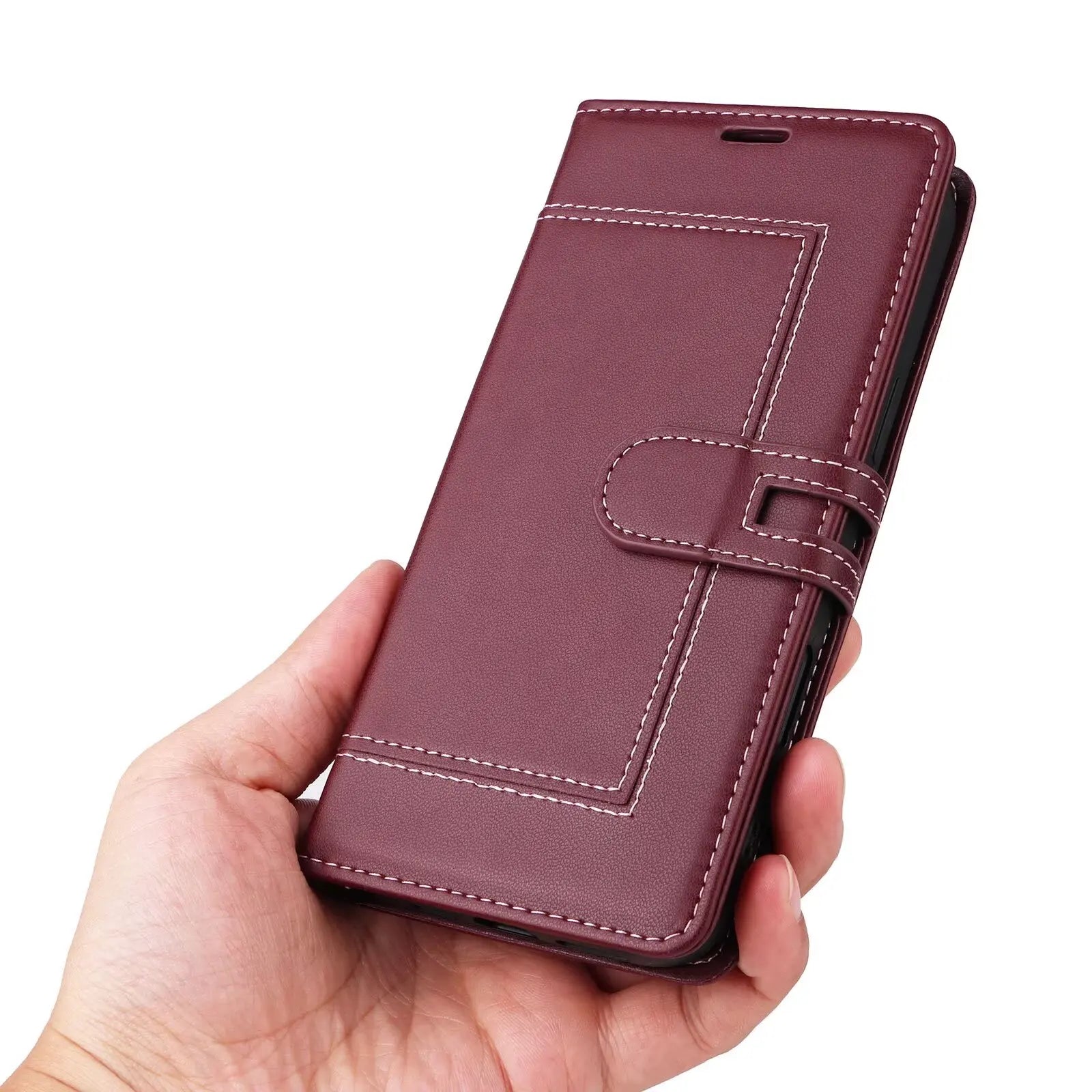 Business Leather Flip Phone Case for iPhone 17 Pro Max Air 16E 16 15 14 13 12 11 Pro XS XR Max Plus SE Card Wallet Pocket Cover
