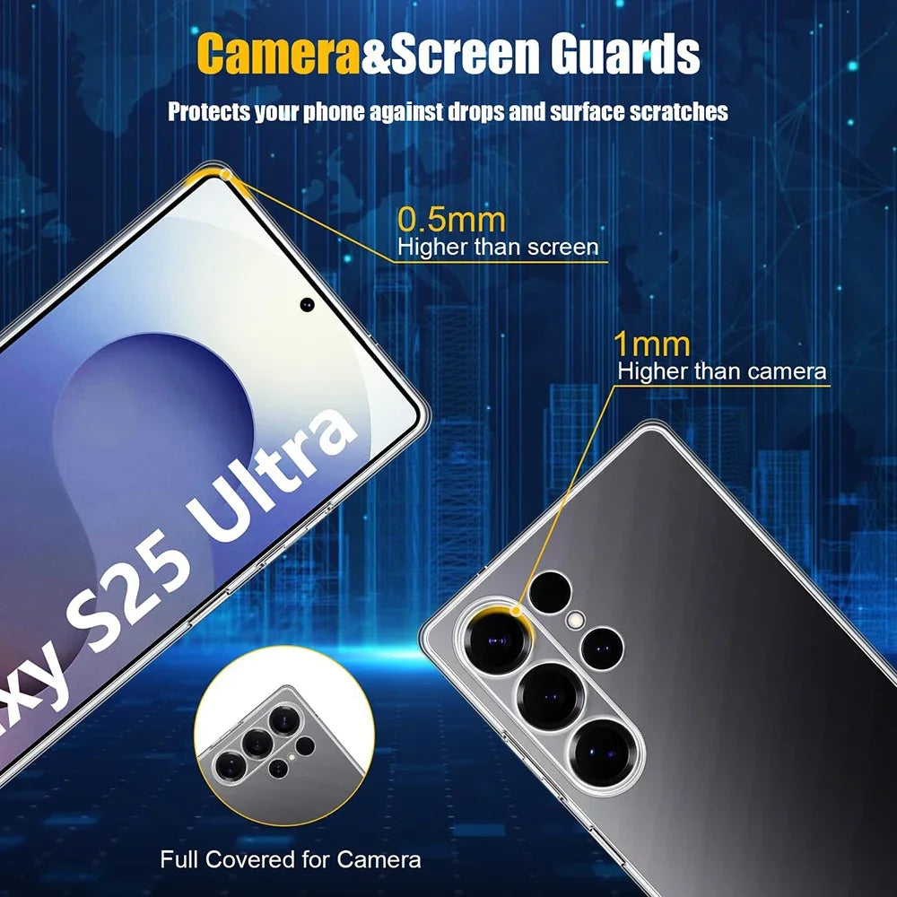 Ultra Thin Transparency Phone CaseS For Samsung S26 Ultra S25 Plus S24 S22 S21 S20 FE S25 Ultra Note 20 10 Soft Protection Cover