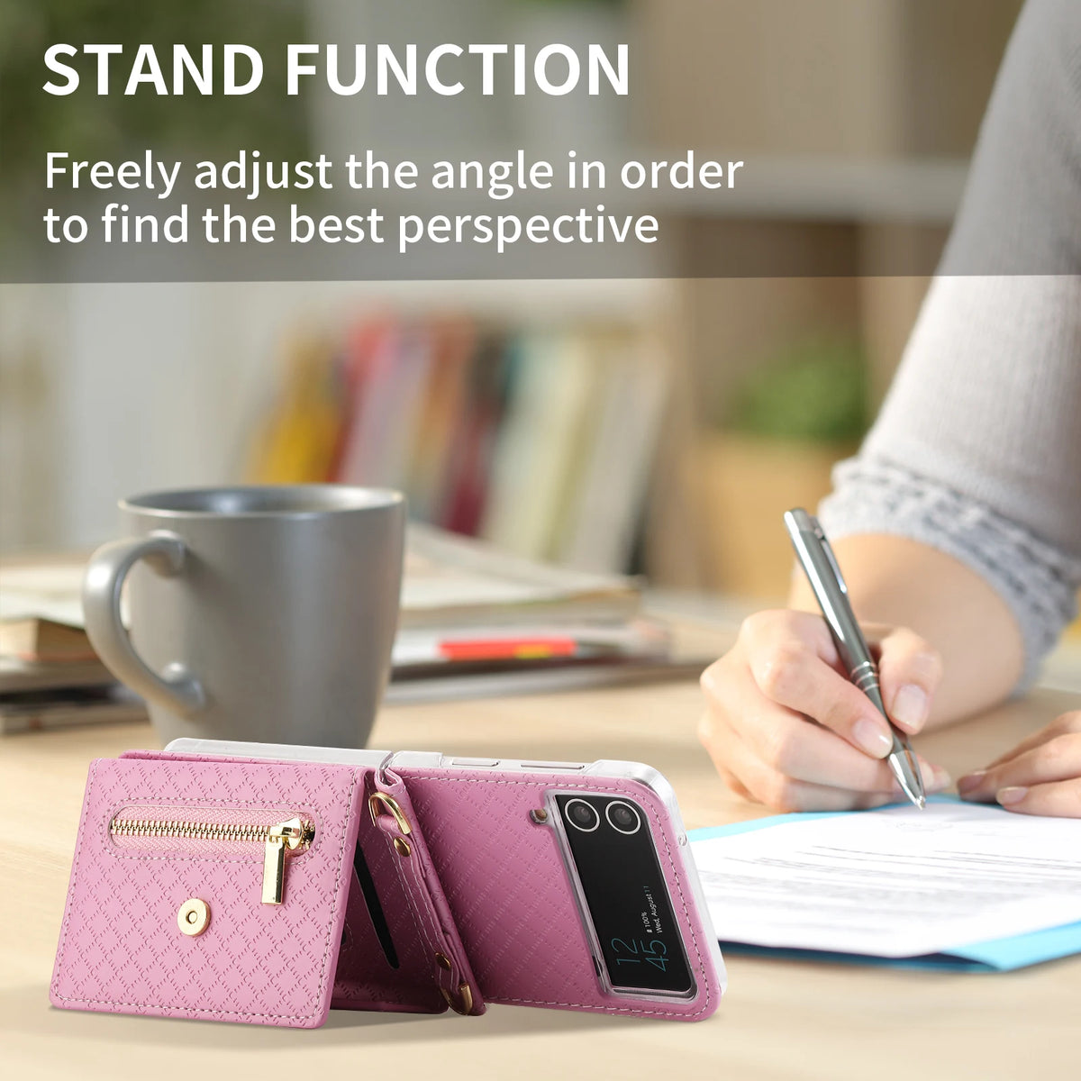 Zipper Leather Case For Samsung Galaxy Z Flip 8 7 FE 6 5 4 3 Flip8 Card Holder Wrist Strap Handbag Magnetic Folio Wallet Cover