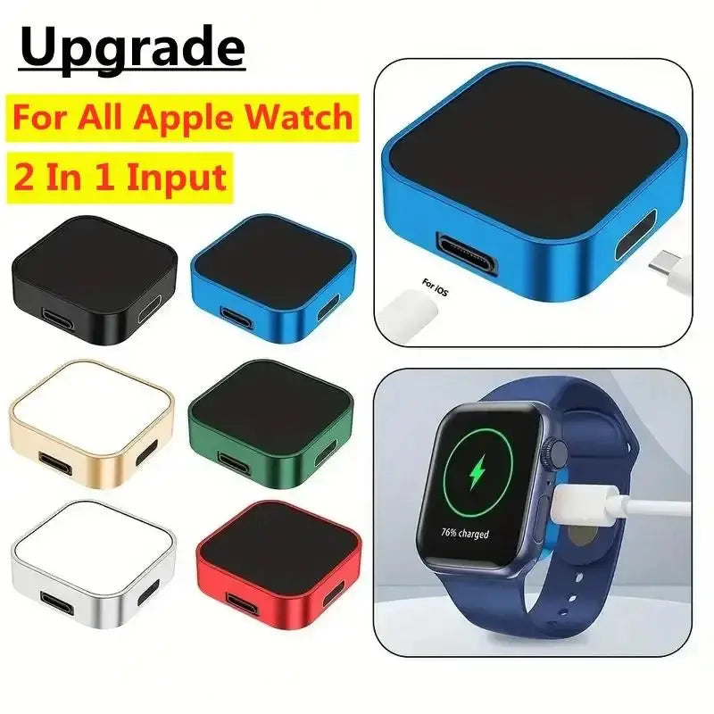Portable Wireless For iWatch Wireless Charger For Apple Watch 10 9 8 7 6 5 4 SE Mini Metal Charger For iWatch Series Ultra 1 2 3