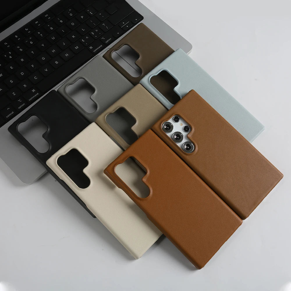 Handmade Premium Genuine Leather Magnetic Case For Samsung Galaxy S25 Ultra Case S24FE S23 S22 S21 S20 Note20Ultra Magsafe Cover