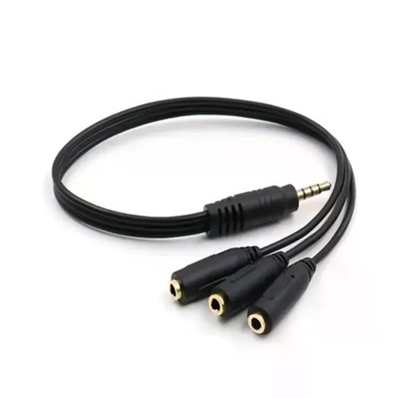 3.5mm 3 3.5mm 1 3 Adapter Way Port Aux Multi Headphone Earphone Audio Splitter Jack Hub Splitter Audio Cable Male to Female
