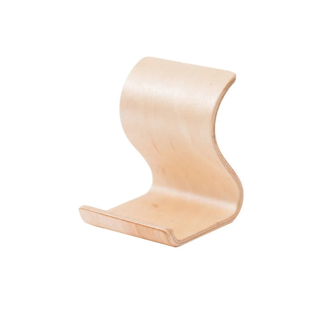 Creative Wood Mobile Phone Holder Portable Elegant Tablet Holder Crafts Durable Wooden Phone Bracket Tabletop Decoration
