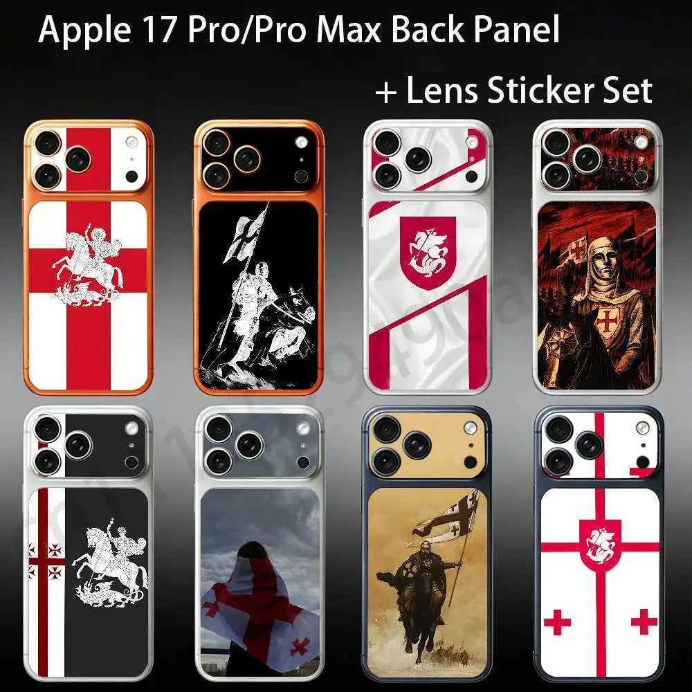 Georgia Flag For iPhone 17Pro/ProMax Battry Back Cover with Camera Decal Skin Rear Protective Sticker Film