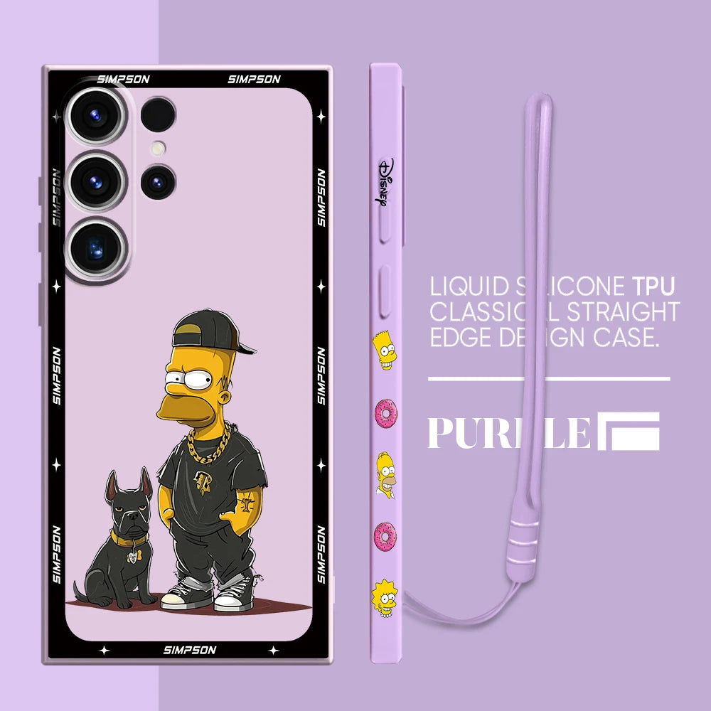 Soft Bumper Silicone Case for Samsung Galaxy S20 FE S21 Plus S24 Ultra S23 Ultra 5G S22 S22 Ultra S25 Funny Cool Simpsons Cover