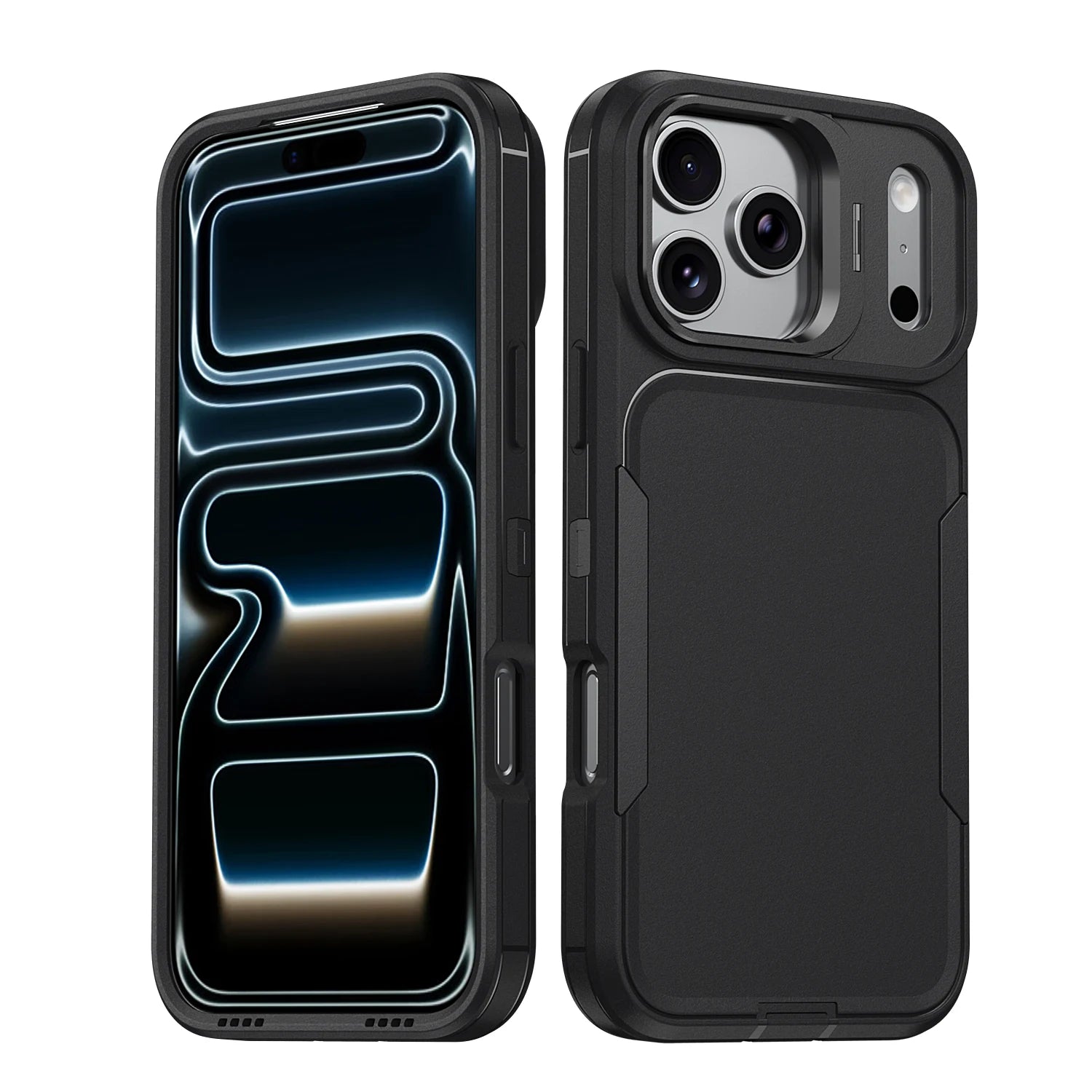 Shockproof Armor Defender Case For iPhone 17 16 15 14 13 12  Pro Max Plus 17E 16E Camera Holder Dual Layer Heavy Protector Cover