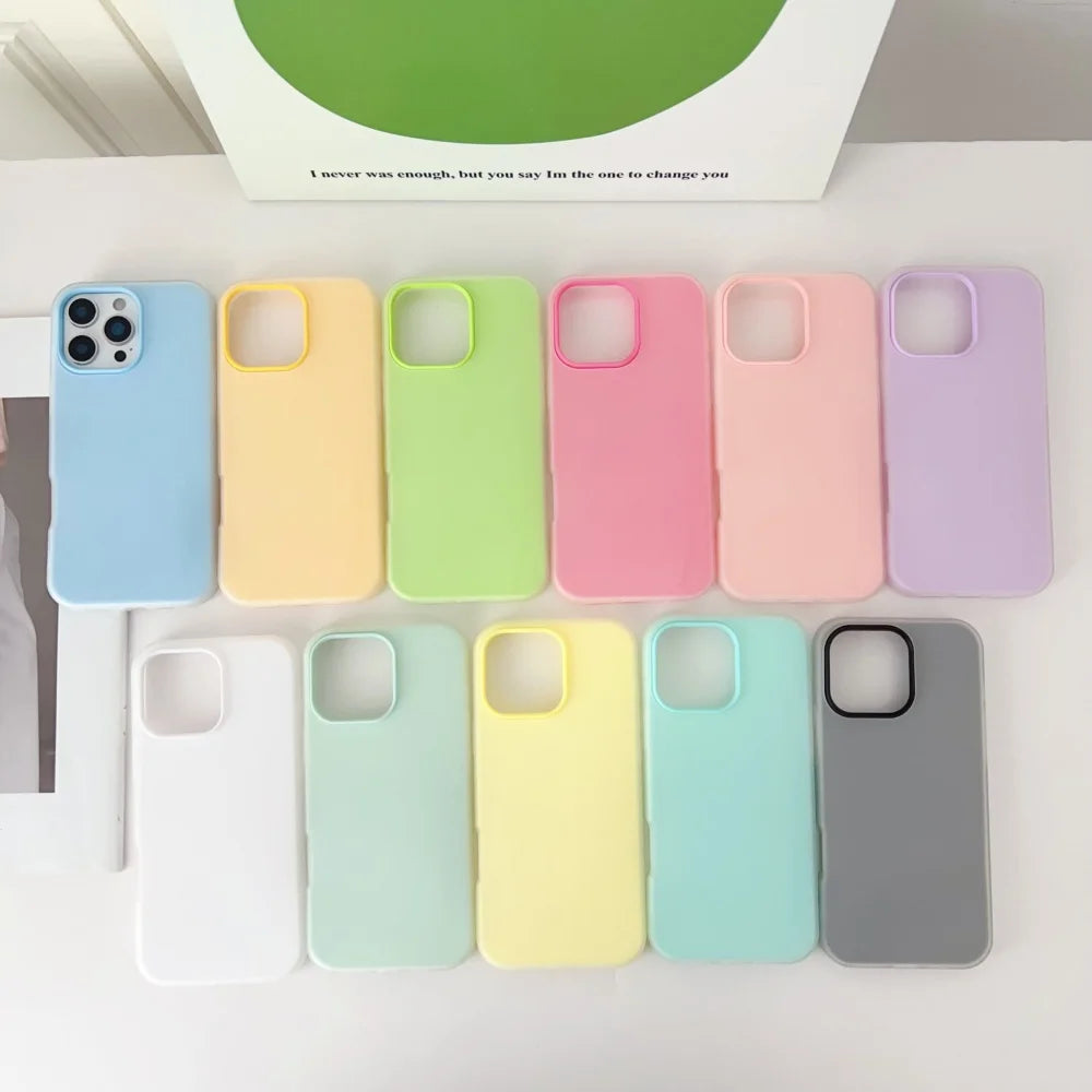 Soft Matte Candy Transparent Phone Case For iPhone 17 16 15 14 13 12 Pro Max Plus X Xs Max XR Shockproof Silicone Bumper Cover