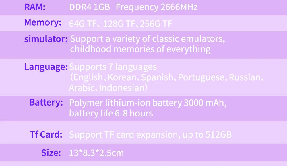 XU10 2.0 Version Retro Handheld Game Console Linux System 3.5 Inch IPS Screen 3000mAh Battery Nostalgic Retro Video Player