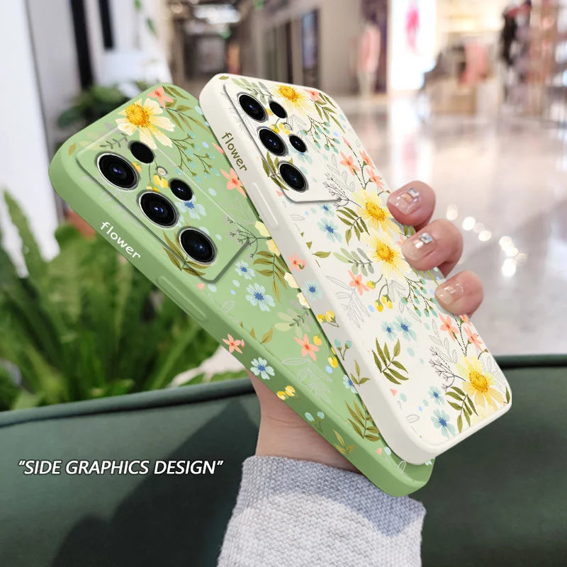 Kiss Flowers Phone Case For Samsung Galaxy S25 S24 S23 S22 S21 S20 S10 S10E S9 Ultra Plus FE Note 20 Ultra 10 9 Plus Cover