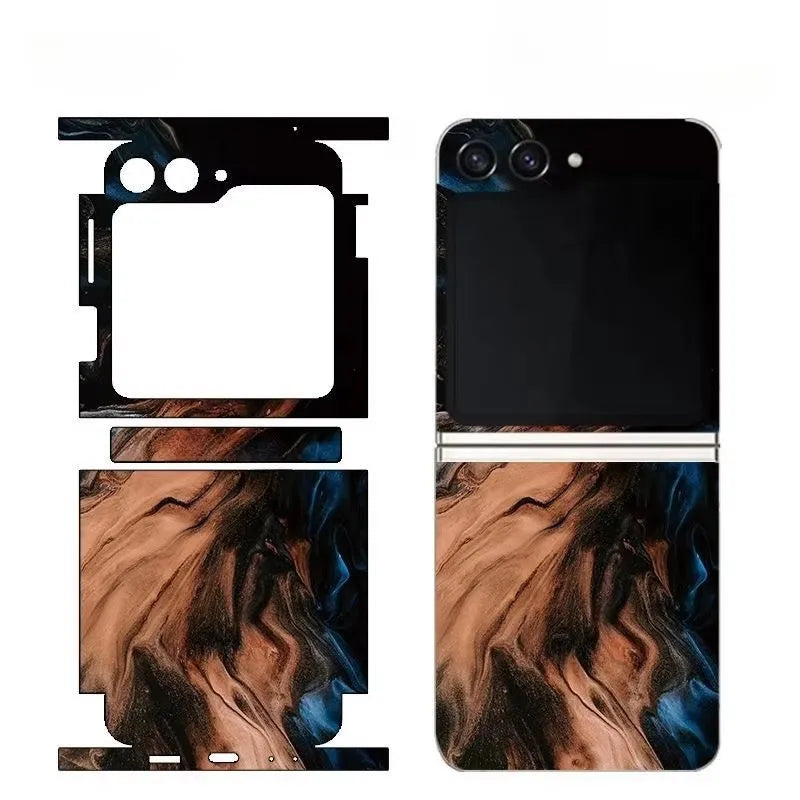 Decal Skin Sticker for Samsung Galaxy Z Flip6 5 4 7 Back Screen Protector with Hinge Film Cover Flip5 3M Wrap Colorful Sticker