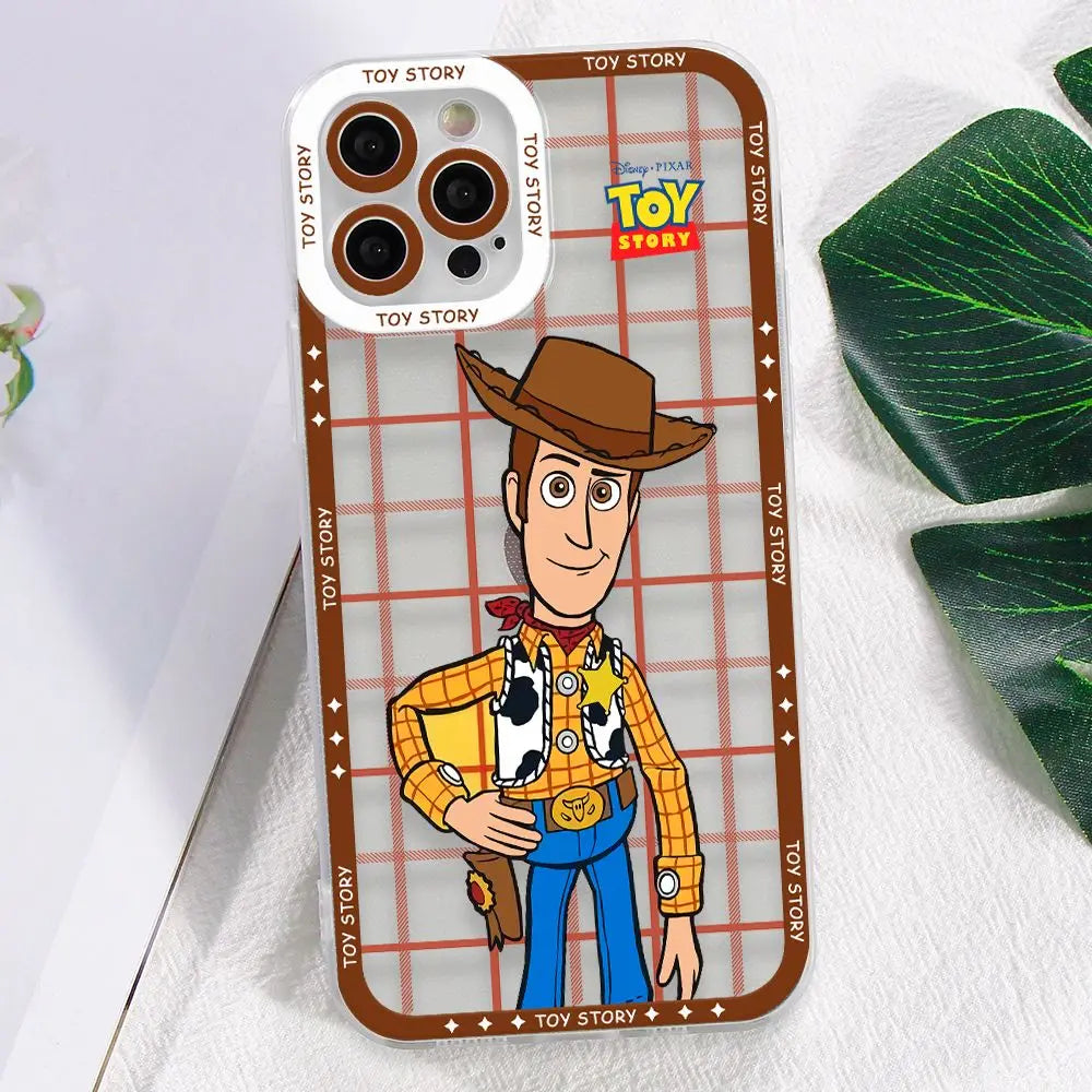 Toys Storys Woodys Aliens Phone Case for Apple iPhone 17 Air 16 15 14 Plus 13 12 11 Pro Max Border printing Transparent Cover