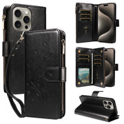 Multi-function Embossed Zipper Phone Case for Iphone 16promax 15 14 13 12 11 7 8 X XS XR PU Leather Flip Wallet Wallet Case