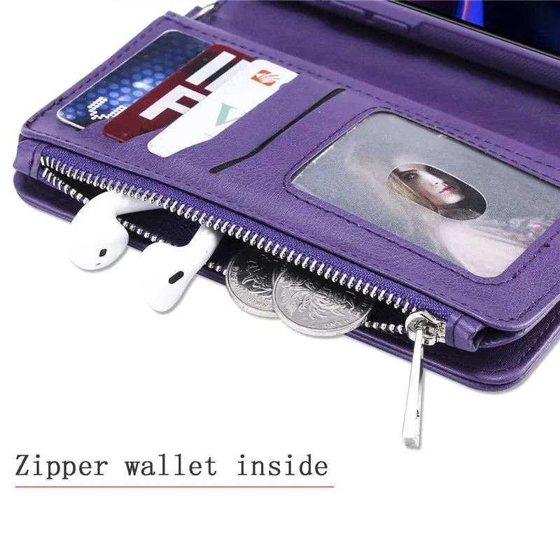 Magnet Detachable Wallet Case For iPhone 16e 15 Pro Max 14 13 Mini 12 11 SE3 SE2 XR 8 7 Plus Leather Card Slots Handbag Cover