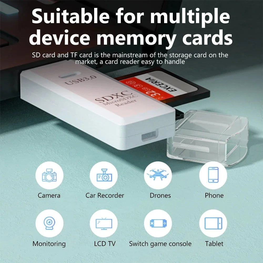 2 in 1 SD TF Card Memory Card Reader USB 3.0 /USB 2.0 Card Reader High Speed Smart Card reader Adapter For PC Laptop Accessories