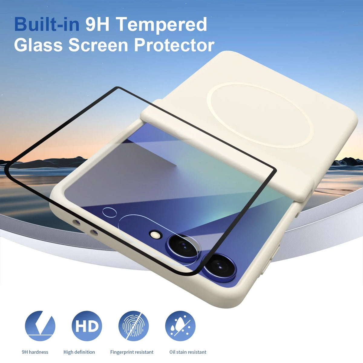 Hinge Protective Magnetic for Samsung Z Flip 8 7 FE 6 5 4 3 with Tempered Protective Film Phone Case for Samsung Galaxy Z Flip 8