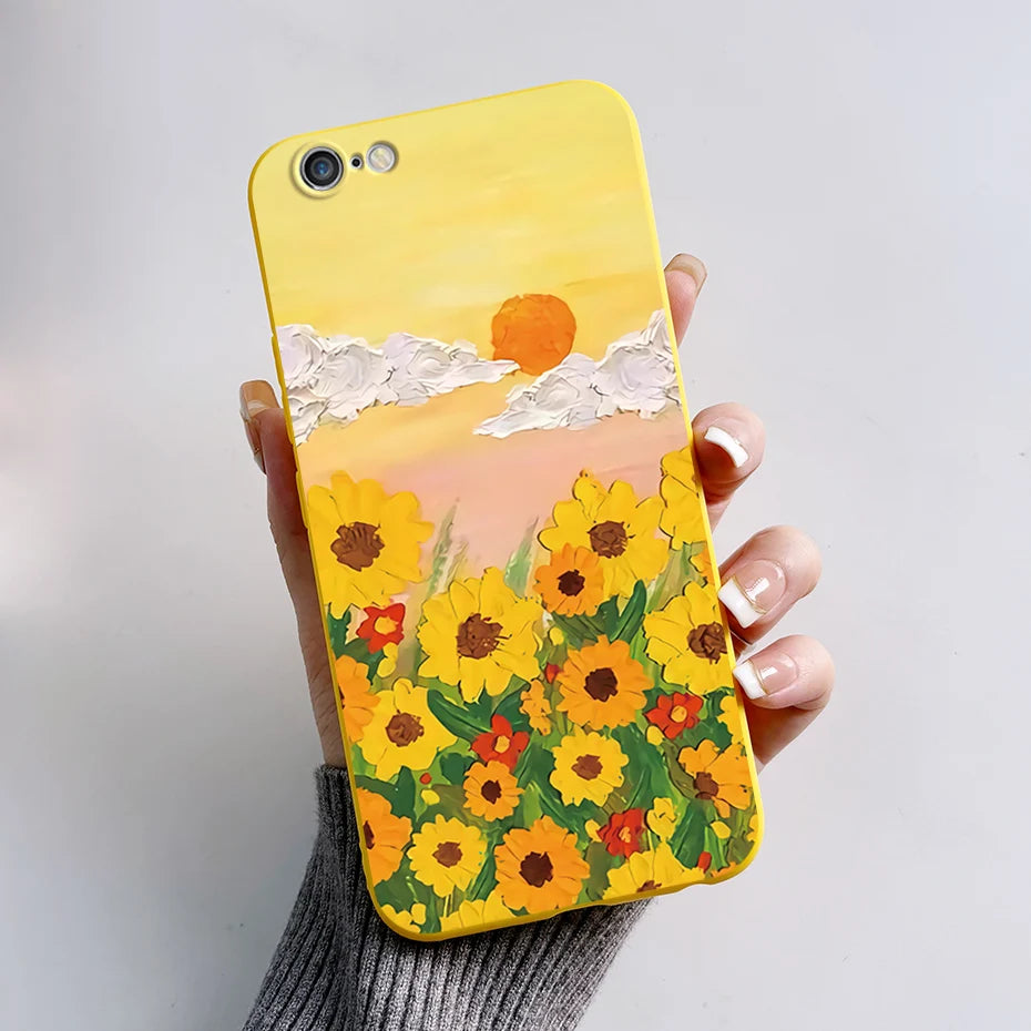 Stylish Painted Cover For iPhone 6 6S Plus Case iPhone6 6S Plus Cover Silicone Soft Phone Back Case For Apple iPhone 6 6S Coque