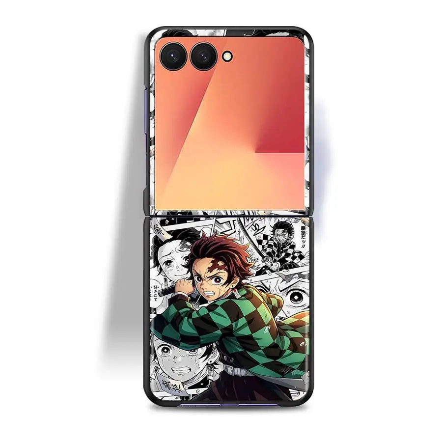 Case for Samsung Galaxy Z Flip8 ZFlip7 FE ZFlip4 ZFlip5 Z Flip 7 6 5 8 ZFlip3 ZFlip6 Phone Funda Anime D-Demons Slayers