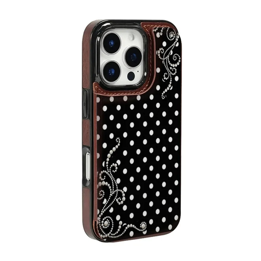 Phone Case: Pearl Polka, TPU Phone Case Features a Pattern Suitable for iPhone 16 Pro Max, 16, 15 Pro, 14 Plus, 13, 12 Series