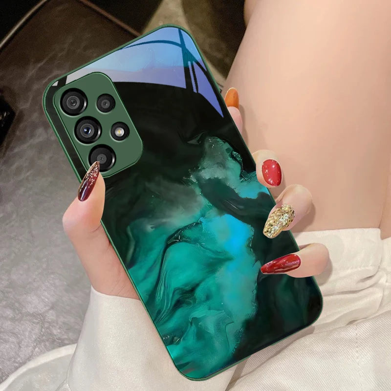 Geometric Gradient For Samsung Galaxy S10 4G S20 11E 30 S21 21 22 S24 Fe Pro S23 S25 Ultra 5G S9 Tempered Glass Phone Case