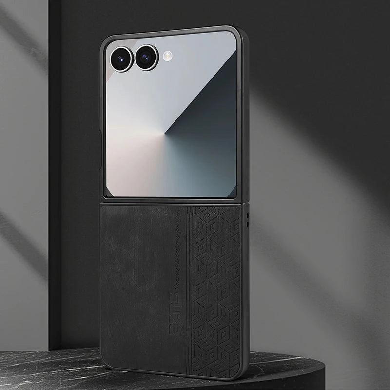 Case For Samsung Galaxy Z Flip 8 Z Flip 7 FE 6 5 4 3 Phone Case Retro style Business Flip Cover For Samsung W25 W24 Flip Cover5G