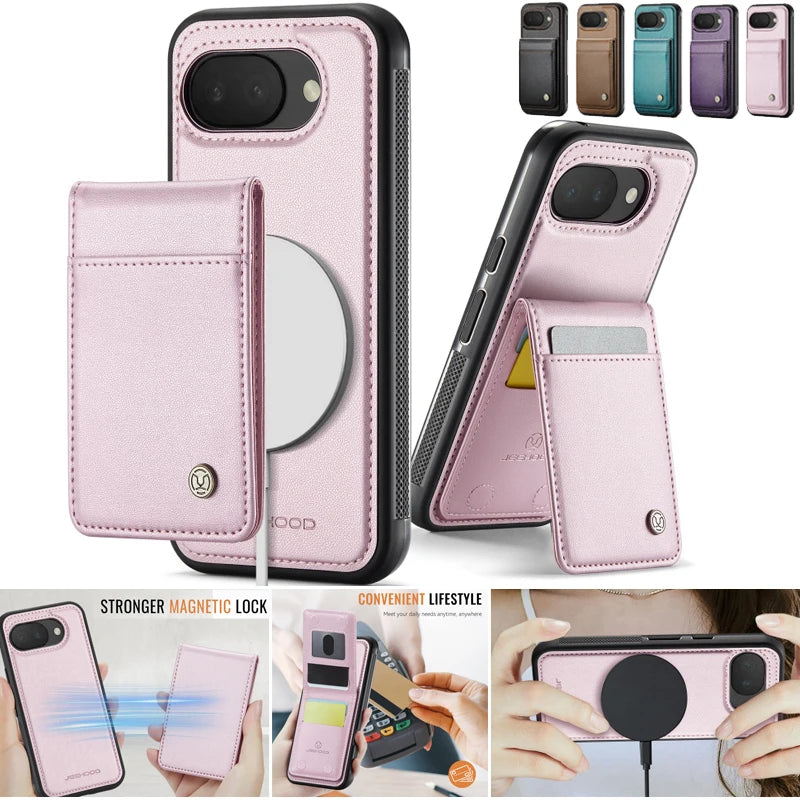2 In 1 Detachable Leather Flip Wallet Phone Case for Google Pixel 11 Pro 10 10A  XL 9A 9 Kickstand Cards Holder Cover Hoesje Bag