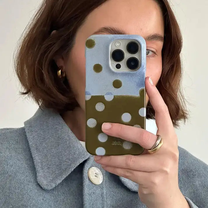 Luxury Clmj Lake Polka Dot Phone Case for iPhone 17 16e 16 15 14 13 12 11 X XS XR XSMAX Air Pro Max Plus Double-layer Back Cover