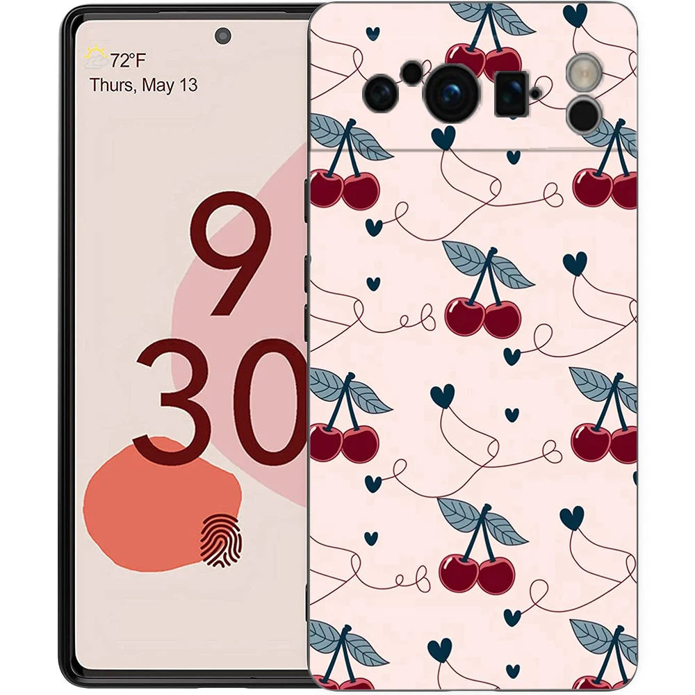 Fresh Summer Fruit Lemon Cherry Phone Case Cover for Google Pixel 10 9 8 7 6 7A 6A Pro Shockproof Soft TPU 9 Pro XL Shell Capas