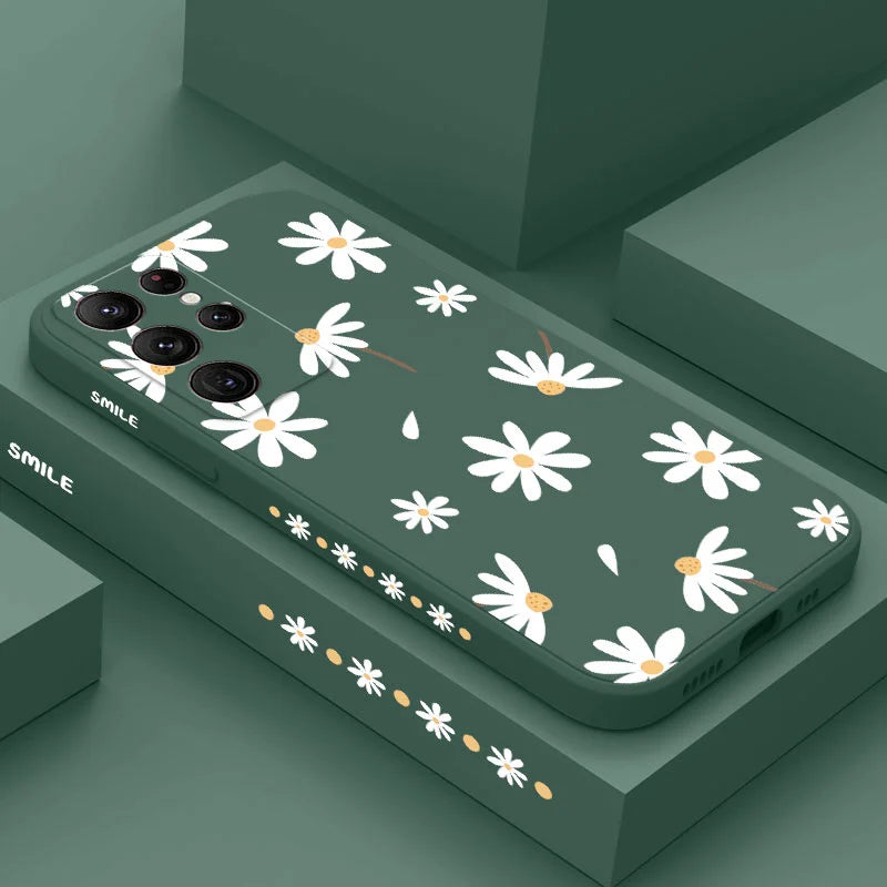 Plain Daisies Phone Case For Samsung Galaxy S25 S24 S23 S22 S21 S20 S10 S10E Ultra Plus FE Note 20 Ultra Plus Cover
