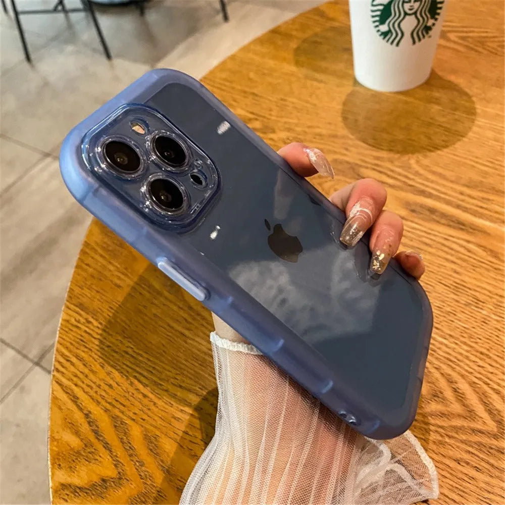 Shockproof Silicone Bumper Clear Phone Case For iPhone 16 15 14 13 12 11 Pro Max XR X XS 7 8 Plus Soft Transparent Cases Cover