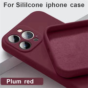 Plum red Anti Drop Case For iPhone 16 11 12 13 14 15 Pro Max 12 Mini 7 8 X XS XR Cover Coque Funda Silicone Soft TPU Back Cover