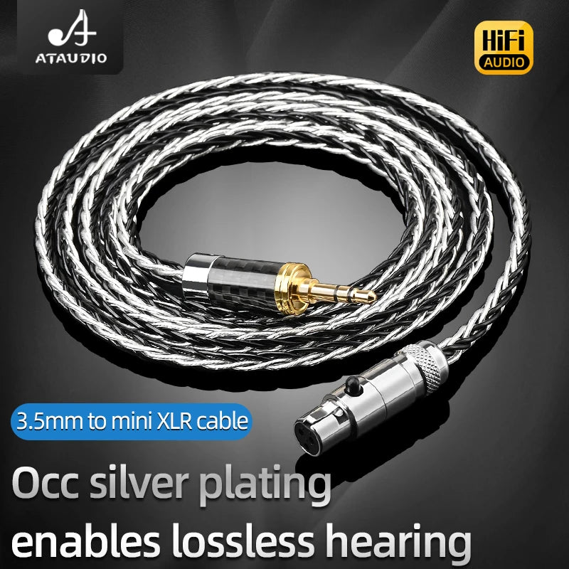 ATAUDIO HiFi Mini XLR to 3.5 mm Balanced Earphone Cable Mini XLR Male to 3.5mm Jack for AKG Q701 K240s K271 K702 K141 K171 K712