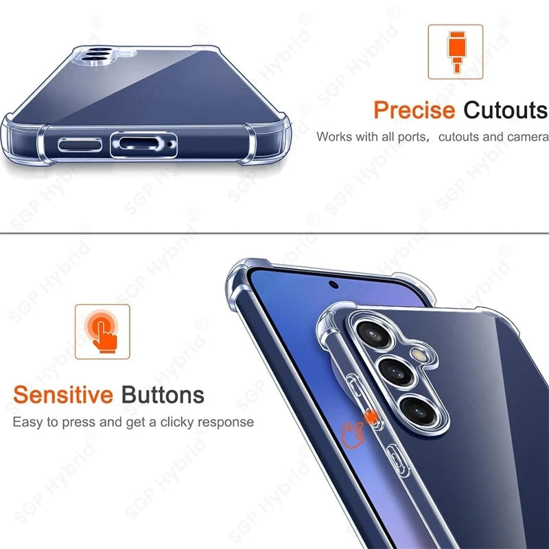Shockproof Clear Silicone Soft Case For Samsung Galaxy S25 FE 5G Back Cover Shell On SamsungS25FE GalaxyS25FE Ultra-Thin S25FE