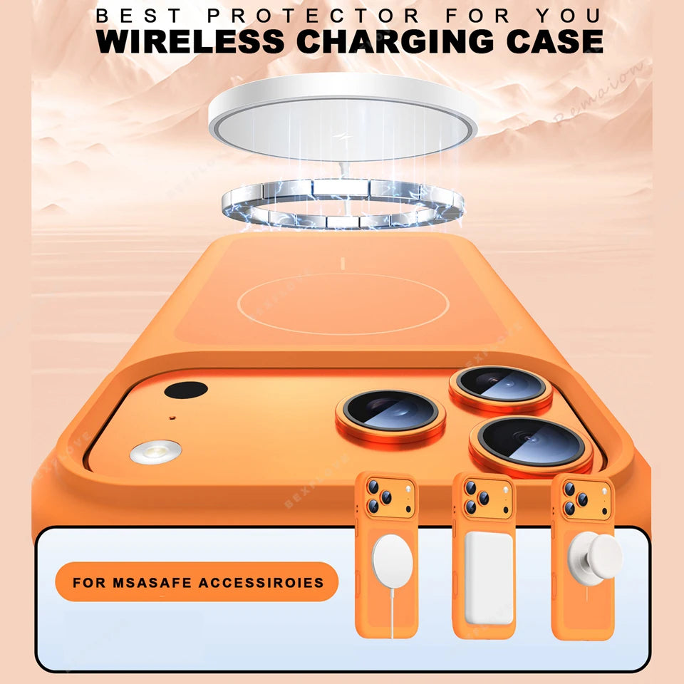 Magnetic Liquid Silicone Phone Case For iPhone 15 14 13 16 17 Pro Max Plus Air Magsafe Official Wireless Charge Protector Cover
