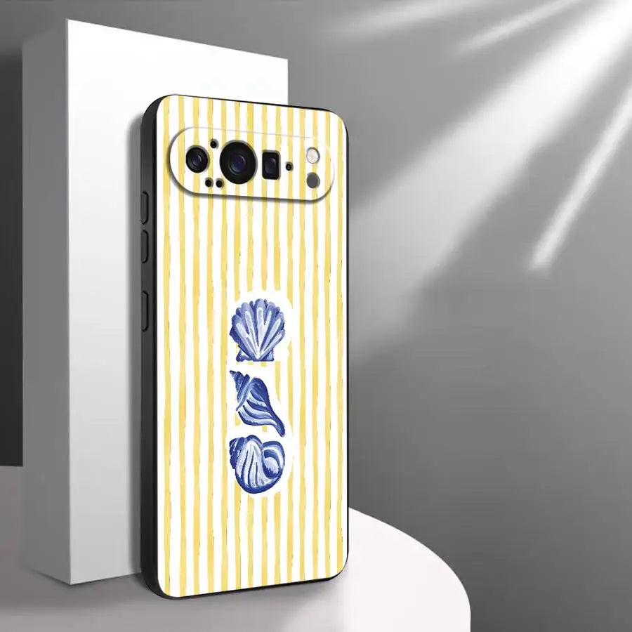 Ocean Striped Case for Google Pixel 10A 6a 7a 6 7 8 Pro 10 9 Pro XL 9a 8a Funda Phone Cover