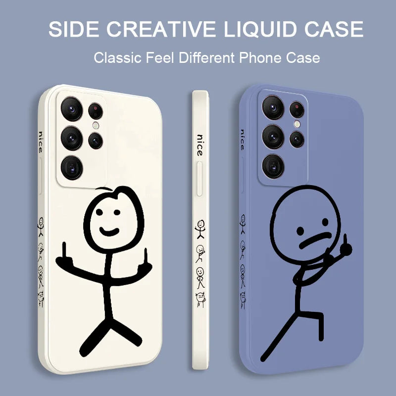 Line Man Phone Case For Samsung Galaxy S25 S24 S23 S22 S21 S20 Ultra Plus FE S10 Note 20 ultra 10 9 Plus Cover