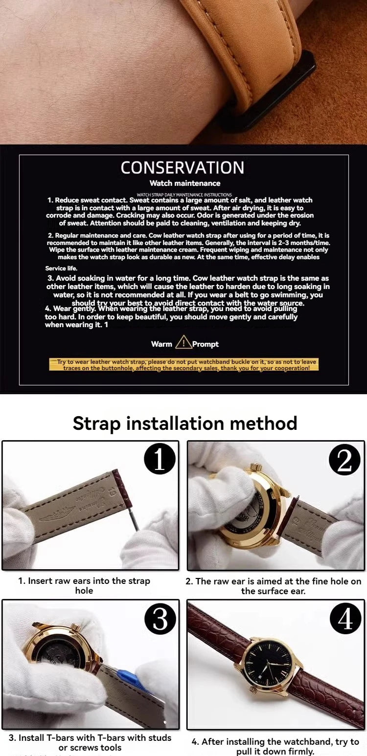 For Panerai Fossil SEIKO TISSOT Watchband Genuine Leather Bracelet male Frosted cowhide Strap Watch band 22 24mm 26m Accessories